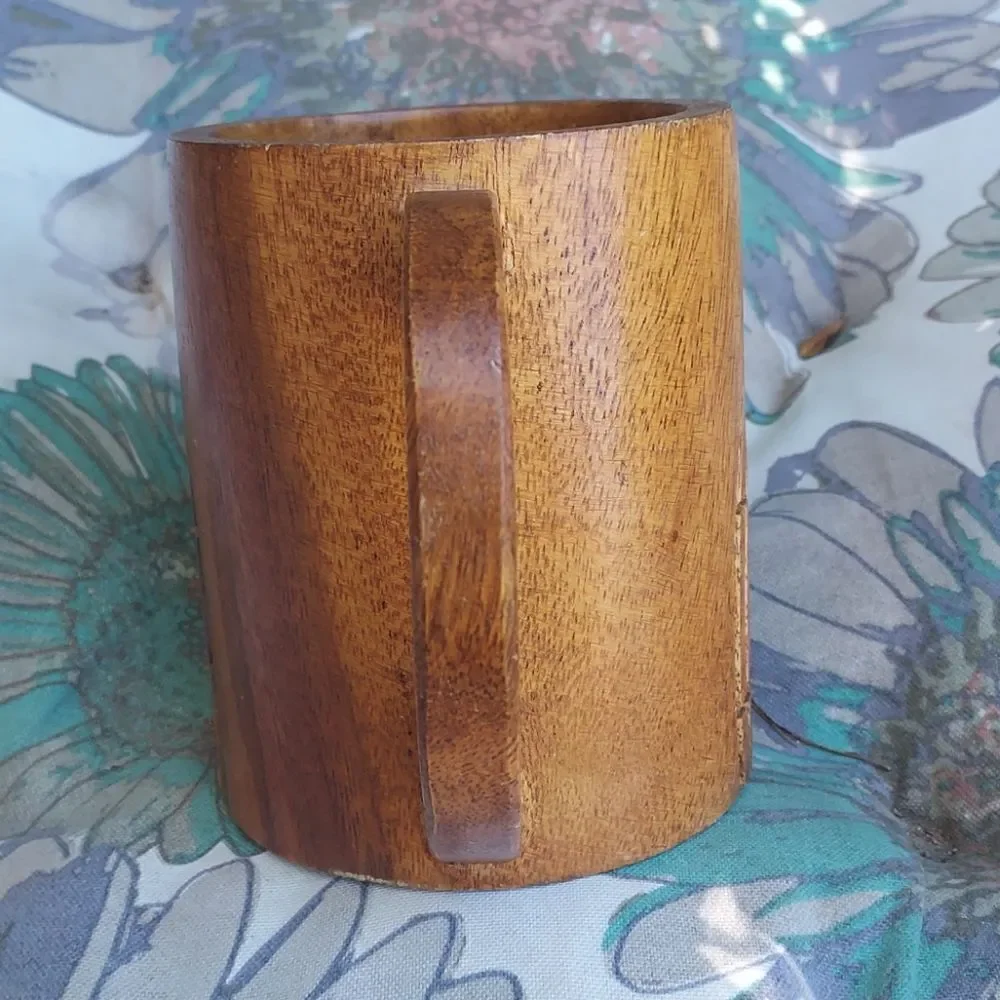 Vintage Wooden Tiki Mug